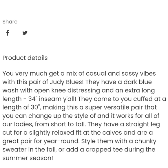 Judy Blue Cuffed Mid Rise Straight Jeans - Picture 3 of 3